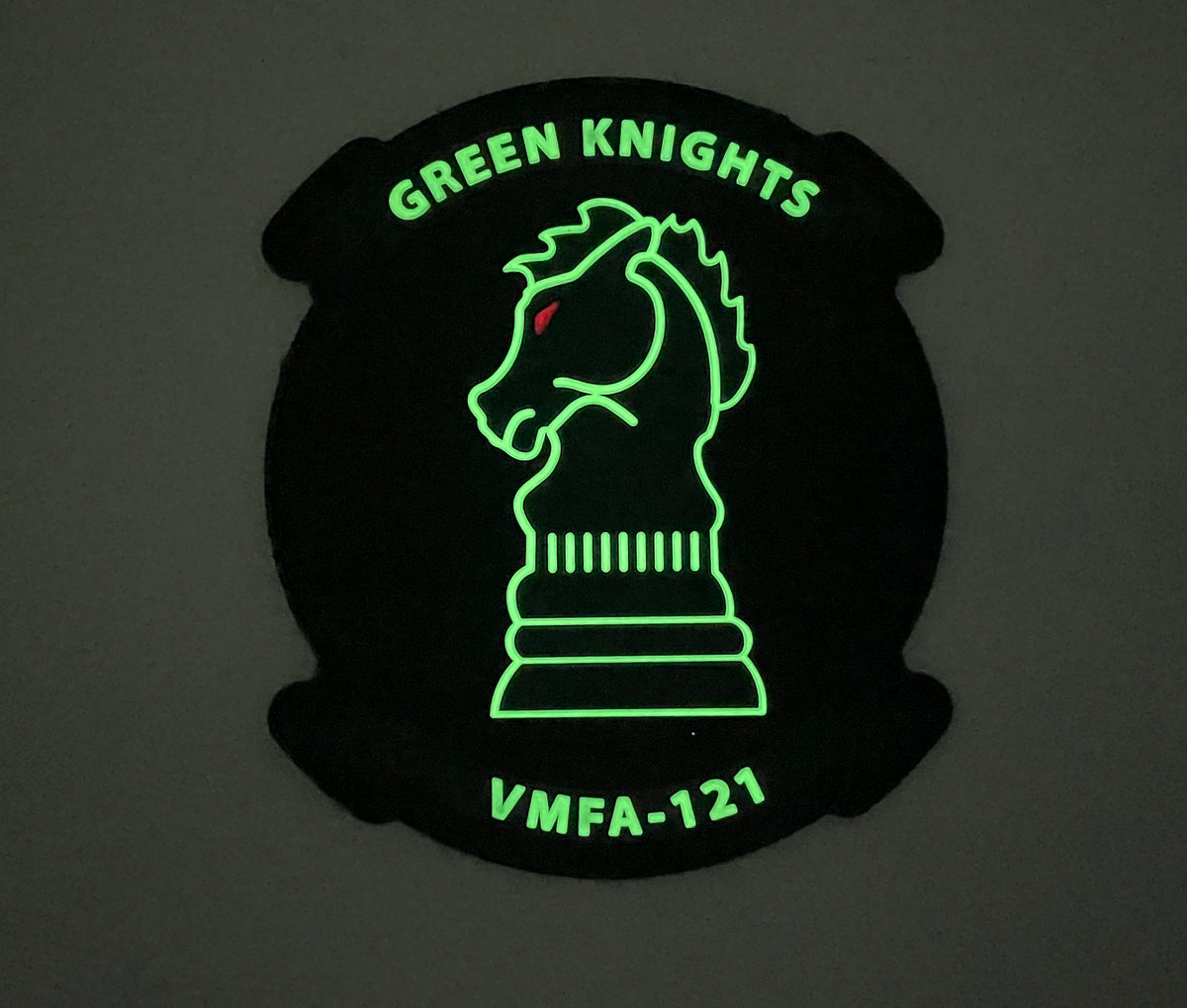 Officially Licensed VMFA-121 Green Knights Squadron PVC GITD Patch