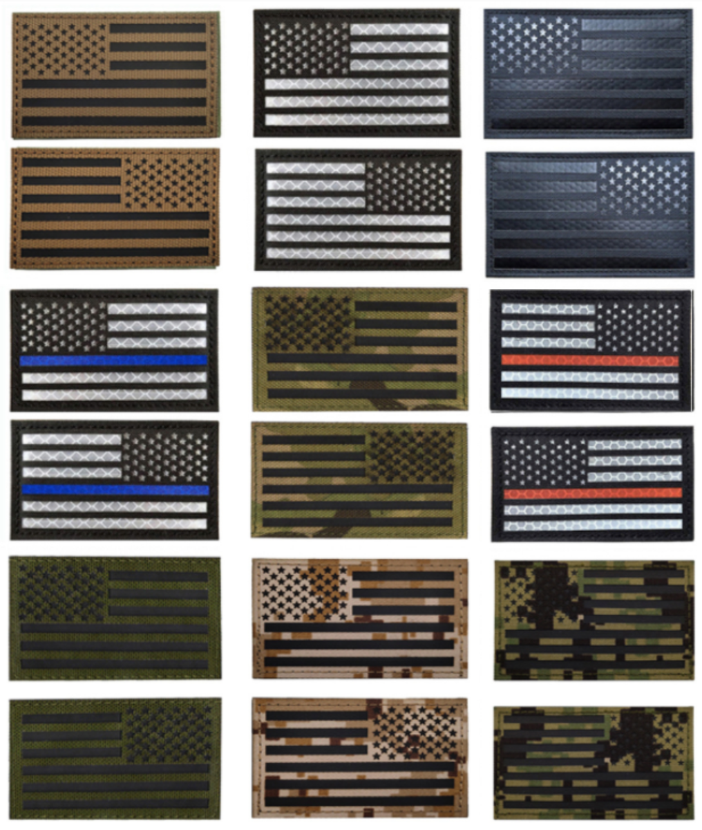 TAG Infrared American Flag Patch Military Uniform Velcro IR USA Flag for  Covert Combat Identification - Desert Tan - RIGHT
