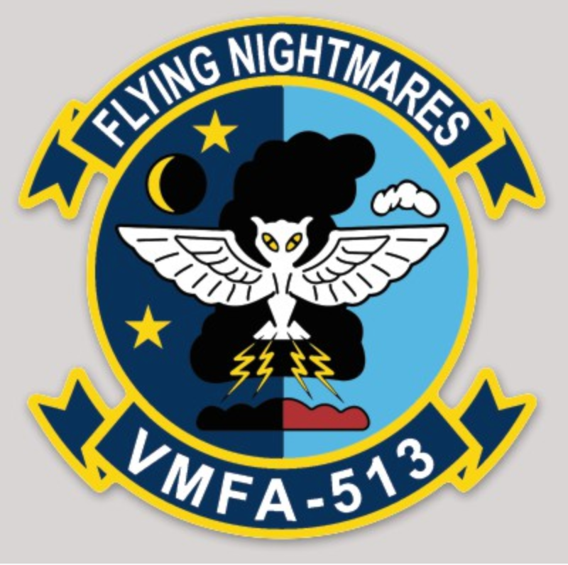 Patch , Flying Nightmares , Usmc Patch , Usmc Vmfa 513 , 