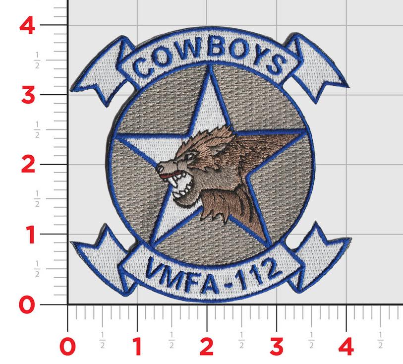 Officially Licensed USMC VMFA-112 Cowboys - No Hook and Loop / Full Color