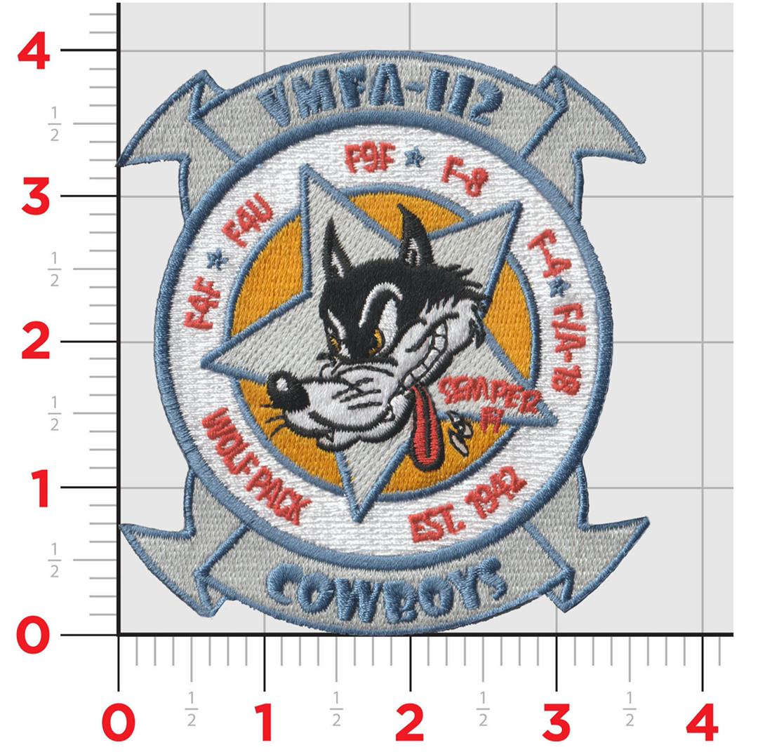 VMFA-112 Cowboys Patch – Plastic Backing, 4.5 - Squadron Nostalgia