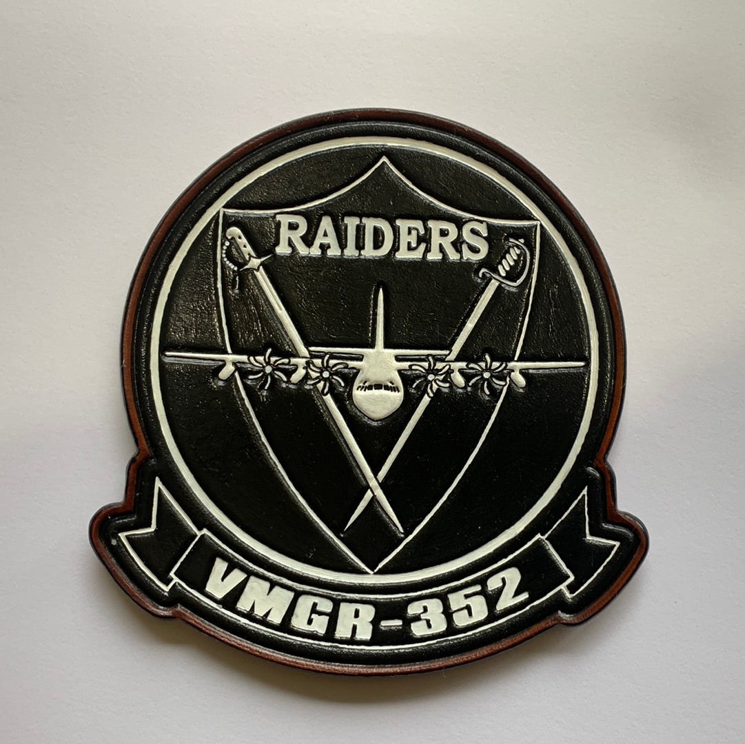 Officially Licensed USMC VMGR-352 Raiders Leather Patches - Full Color