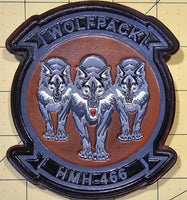 Officially Licensed HMH-466 Wolfpack Leather Patches