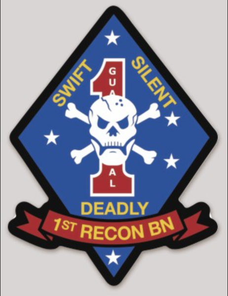 Officially Licensed USMC 1st Recon Battalion Sticker