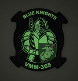 Official VMM-365 Blue Knights PVC Black & Glow Patch