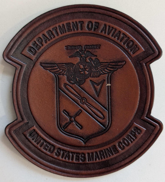 Officially Licensed USMC Department of Aviation Leather Patches