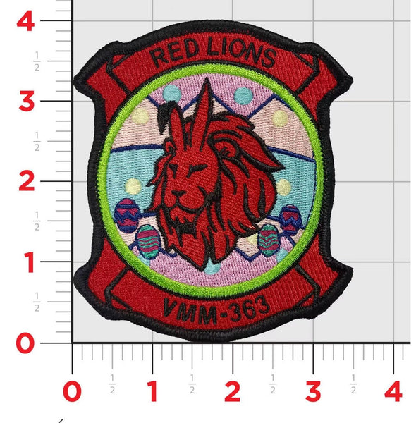 Official VMM-363 Red Lions Easter Patch