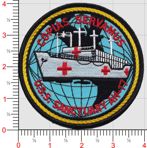 Officially Licensed US Navy USS Sanctuary AH-17 Patch