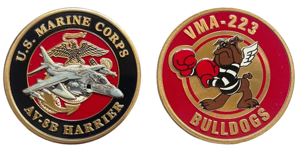 Officially Licensed USMC VMA-223 Bulldogs AV-8 Harrier Coin
