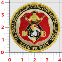 Officially Licensed US Navy Mobile Construction Battalion MCB-9 Patch