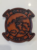 Official VMM-163 Evil Eyes Skeleton Ridge Runner Horse Leather Patches