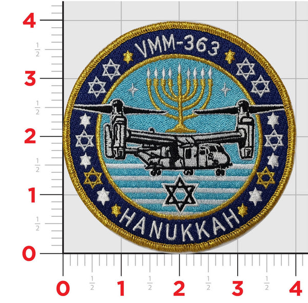 Official VMM-363 Red Lions V-22 Hanukkah Patch