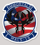 Official MALS-16 Immortals 4th of July Squadron Sticker