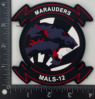 Officially Licensed USMC MALS-12 Marauders Black Patch