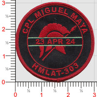 Official HMLAT-303 Cpl Maya Memorial Patch