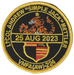 Official VMFA(AW)-224 Bengals LtCol Mettler Memorial Patch & Sticker