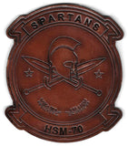 Officially Licensed US Navy HSM-70 Spartans Leather Patch