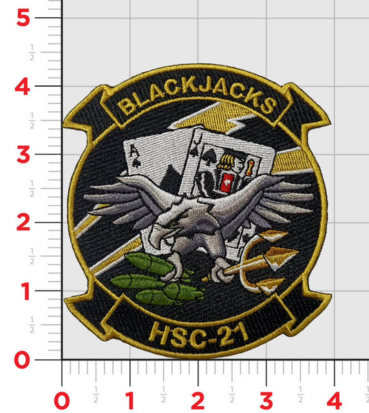 Officially Licensed US Navy HSC-21 Blackjacks Squadron Patch