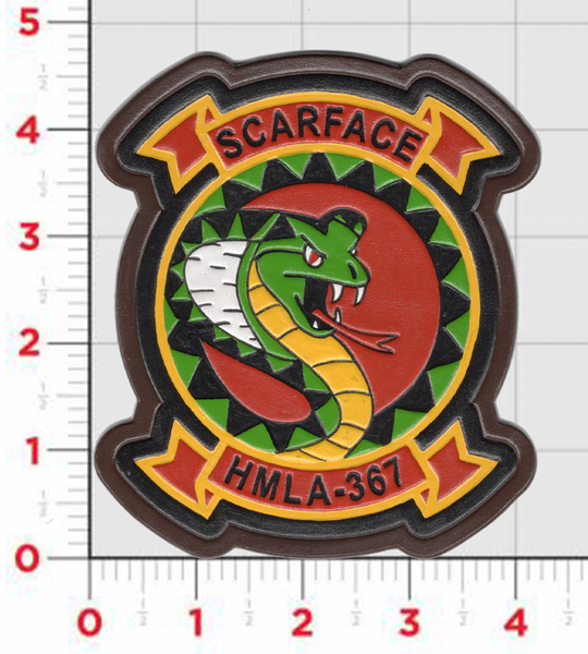 Officially Licensed USMC HMLA-367 Scarface Leather Patch