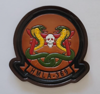 Officially Licensed USMC HMLA-369 Gunfighters Leather Patch