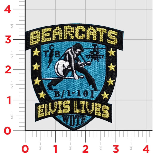 Official B/1-101 Bearcats Elvis Lives Patch