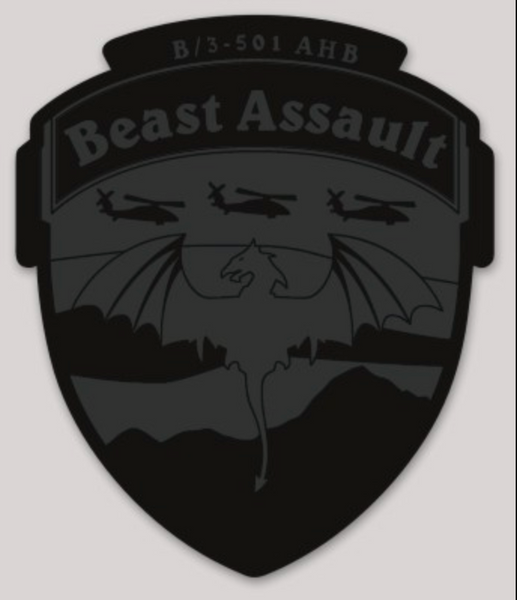 Official US Army Bravo Company 3-501 Beast Assault Black Sticker