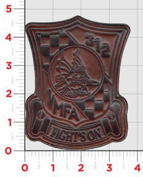 Officially Licensed VMFA-312 Checkerboards leather patch