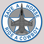 Official VMFA-112 Cowboys Save a Horse Ride a Cowboy F-18 sticker