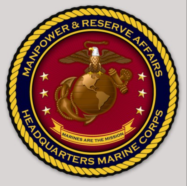 Officially Licensed USMC Headquarters Manpower & Reserve Affairs Sticker
