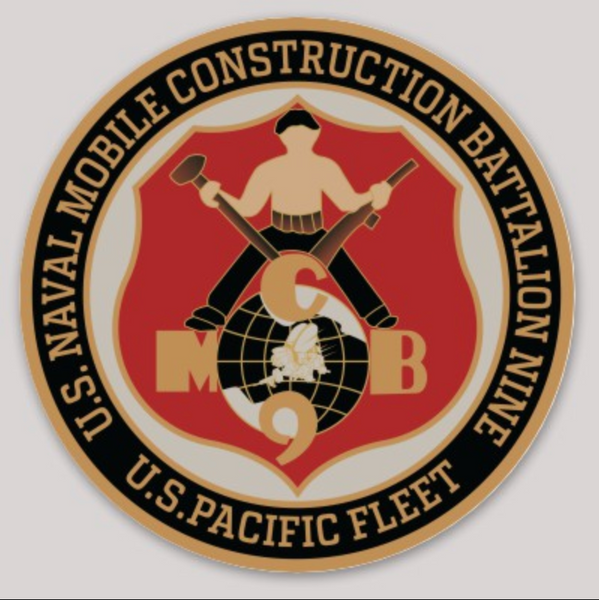 Officially Licensed Mobile Construction Battalion Seabees MCB-9 Sticker