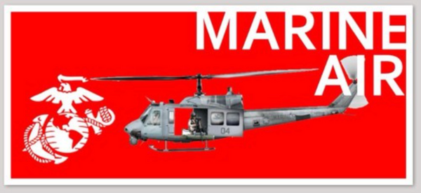 Officially Licensed USMC Marine Air UH-1N Sticker