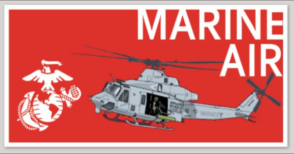 Officially Licensed Marine Air UH-1Y Sticker