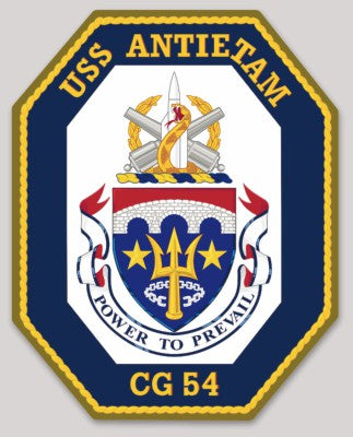 Officially Licensed US Navy Antietam CG-54 Power to Prevail Sticker