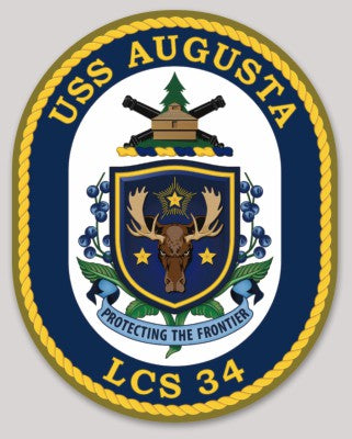 Officially Licensed US Navy USS Augusta LCS-34 Protecting the Frontier Sticker