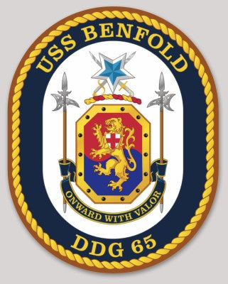 Officially Licensed US Navy USS Benfold DDG-65 Onward With Valor Sticker