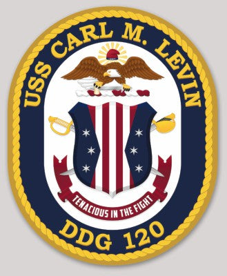 Officially Licensed US Navy USS Carl M. Levin DDG-120 Tenacious in the Fight Sticker