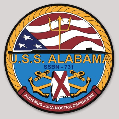 Officially Licensed USS Alabama SSBN-731 Audemus Jura Nostra Defendere Sticker