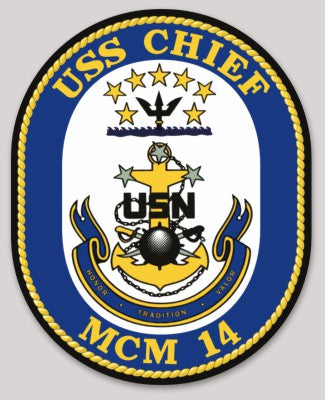 Officially Licensed USS Chief MCM-14 Honor Tradition Valor Sticker ...