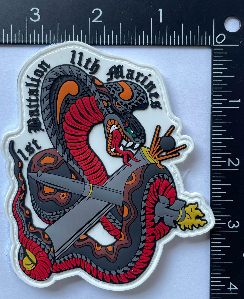 Official 1st Battalion 11th Marines Cobra PVC Patch – MarinePatches.com ...