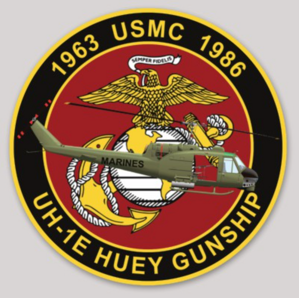 Officially Licensed USMC UH-1E Huey Gunship Commemorative Sticker