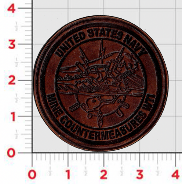 Officially Licensed US Navy Mine Counter Measures WTI Leather Patch