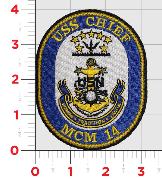 Officially Licensed USS Chief MCM-14 Patch