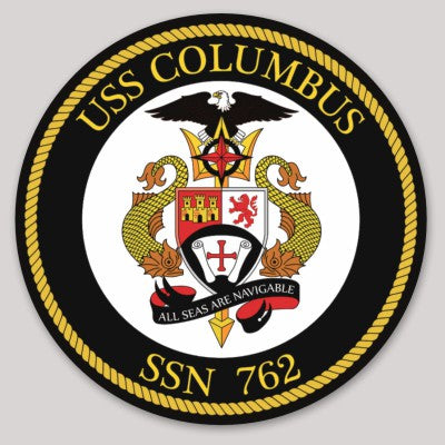 Officially Licensed USS Columbus SSN-762 Sticker – MarinePatches.com ...