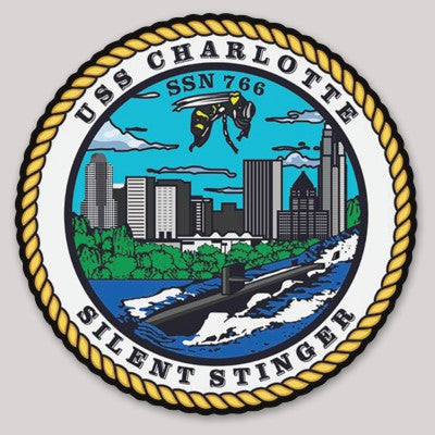 Officially Licensed US Navy USS Charlotte SSN-766 Sticker