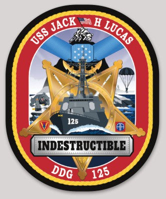 Officially Licensed US Navy USS Jack H Lucas DDG-125 Indestructible Sticker