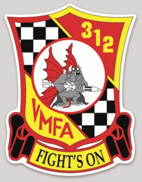 Officially Licensed USMC VMFA-312 Checkerboards Sticker