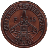 Official VMFA-314 Black Knights Leather Shoulder Patches