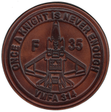 Official VMFA-314 Black Knights Leather Shoulder Patches