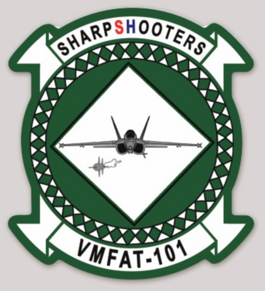 Officially Licensed USMC VMFAT-101 Sharpshooters F-18 Hornet Sticker
