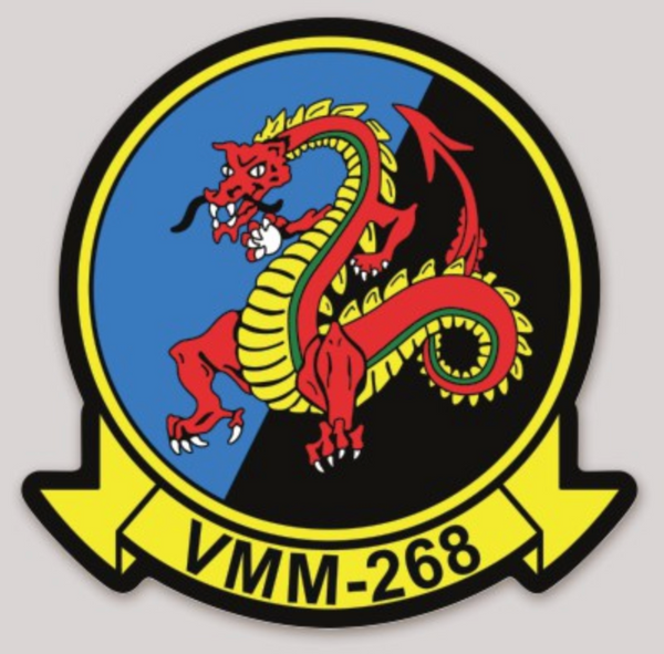 Officially Licensed USMC VMM-268 Red Dragons Sticker